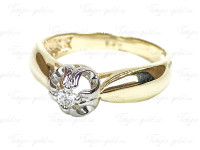Кольцо золотое "Корона" с бриллиантом