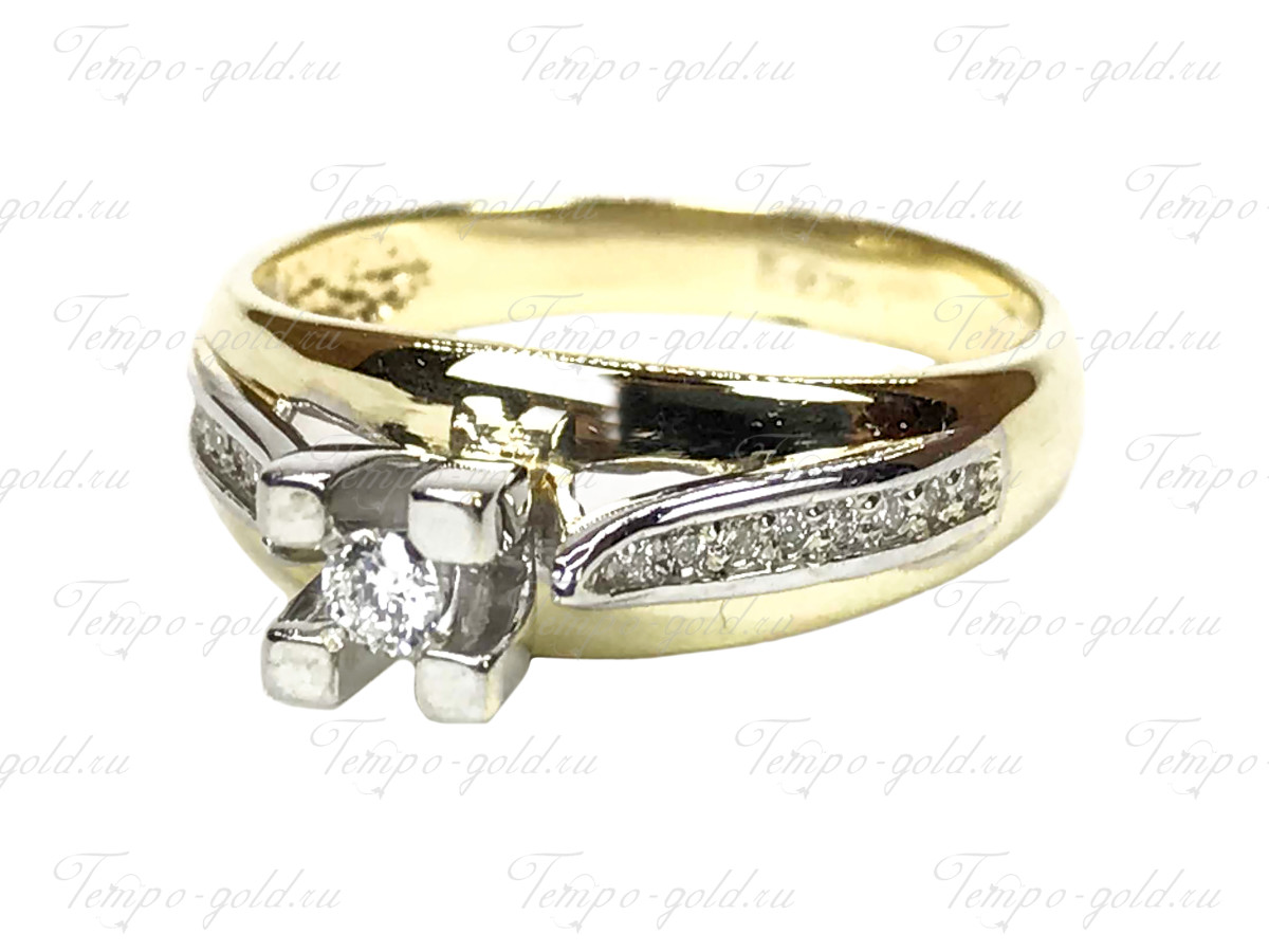 Кольцо золотое с якутскими бриллиантами